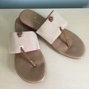 Tommy Bahama Women’s Blanchey Slip On Sandals Flats Tan Size 8.5 Very Good Cond